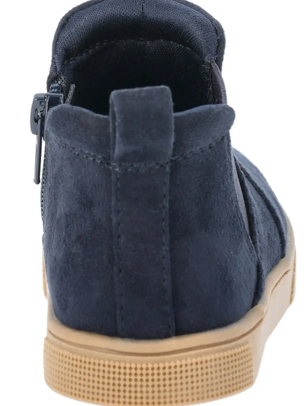 wonder nation Navy Suede Chelsea Boot with Tan Sole